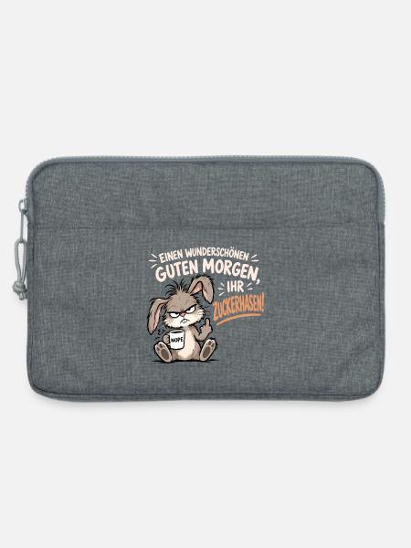Morgenmuffel Hase - Laptoptasche 13" - Grau meliert