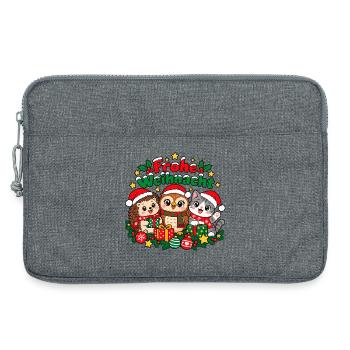 Weihnachts Tiere - Laptoptasche 13" - Grau meliert - Vorne