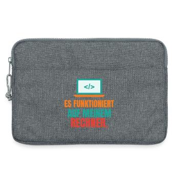 Es funktioniert auf meinem Rechner – IT Spruch - Laptoptasche 13" - Grau meliert - Vorne