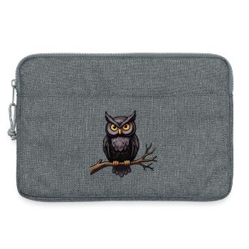 Eule auf einem Ast - Laptoptasche 13" - Grau meliert - Vorne
