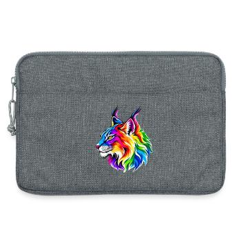 Leuchtender Regenbogen-Luchs - Laptoptasche 13" - Grau meliert - Vorne