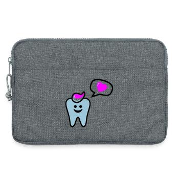 zahn punk zahnarzt dentist - Laptop bag 13" - heather grey - Front