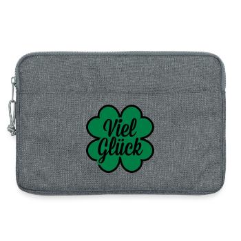 Viel Glück Kleeblatt - Laptoptasche 13" - Grau meliert - Vorne