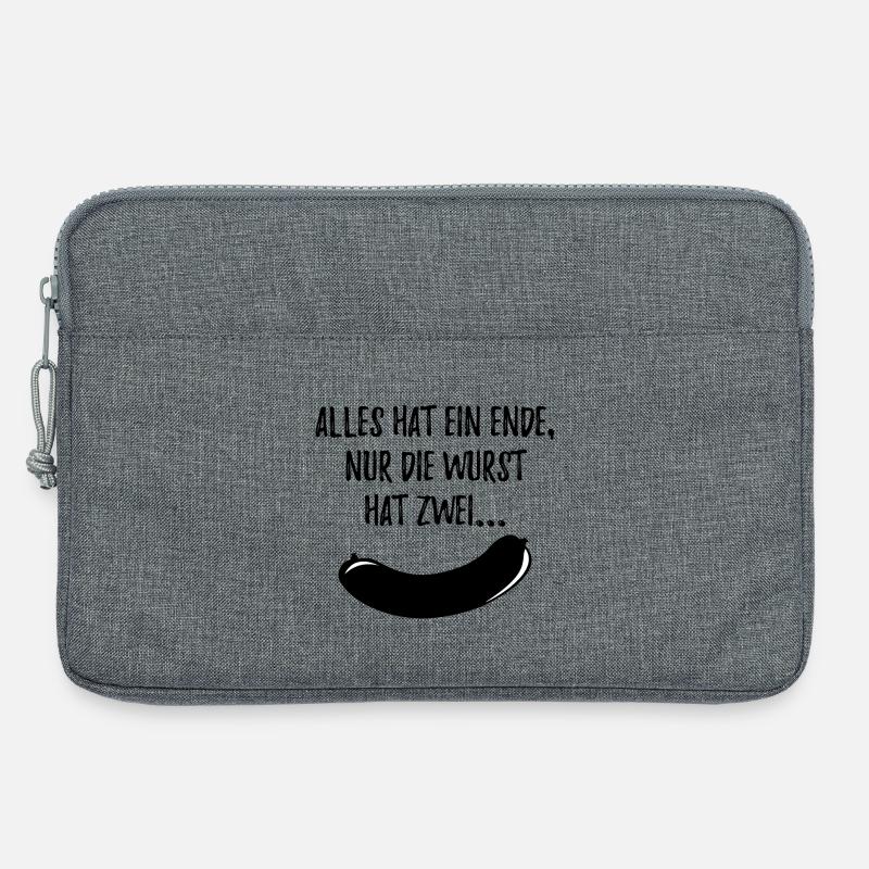 Alles Wurst schwarz - Laptoptasche 13" - Grau meliert