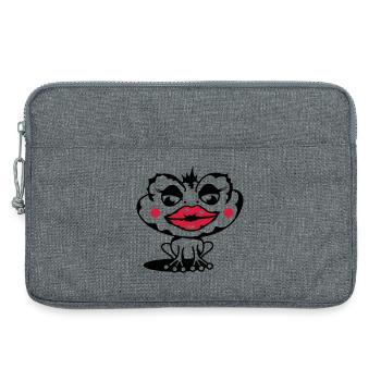 A toad with a thick lip - Laptop bag 13" - heather grey - Front