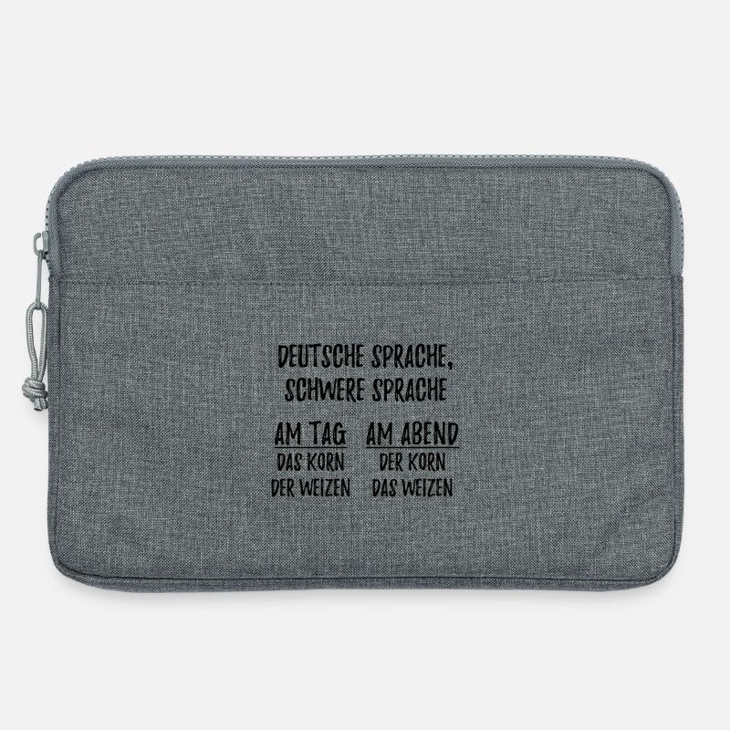 Deutsche Sprache schwere Sprache schwarz - Laptoptasche 13" - Grau meliert