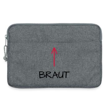 Braut Junggesellenabschied Junggesellin Pfeil - Laptoptasche 13" - Grau meliert - Vorne