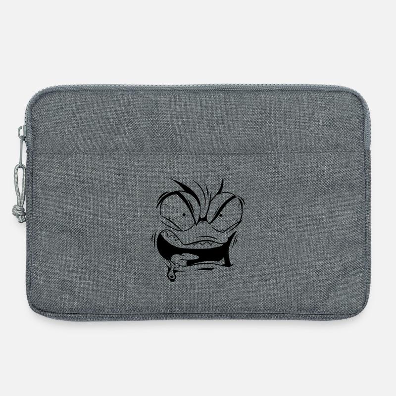 Angry face - Laptoptasche 13" - Grau meliert