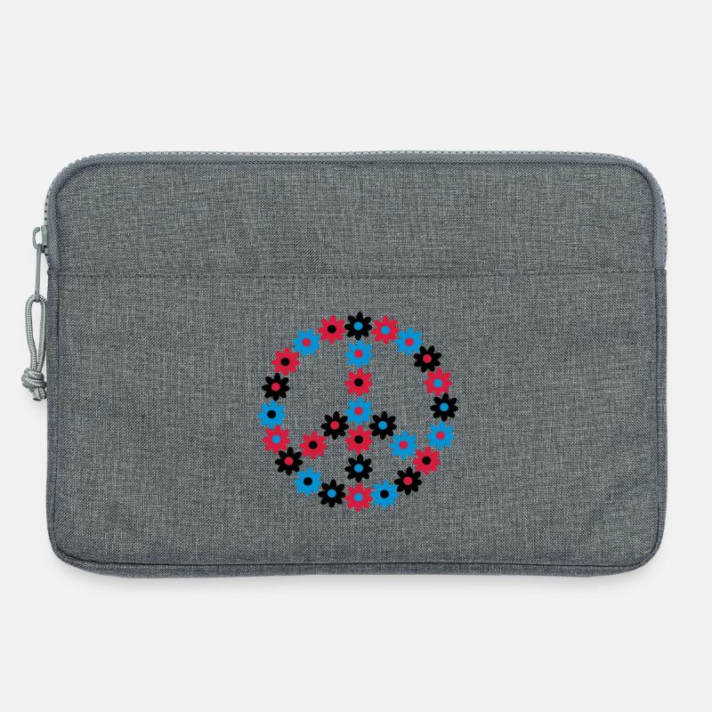 Blumen Friedenszeichen - Laptoptasche 13" - Grau meliert