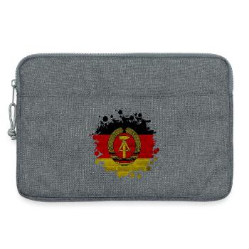 DDR taches / Cadeau drapeau Allemagne de l’Est - Sacoche pour ordinateur portable 13 pouces - gris chiné - Devant