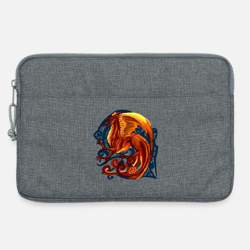 roter Drache - Laptoptasche 13" - Grau meliert