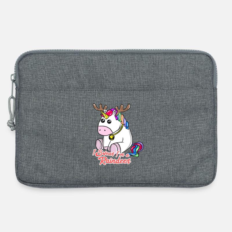 Weihnachten Einhorn - Laptoptasche 13" - Grau meliert