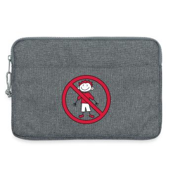 forbidden sign zone no child painted scribble com - Laptop bag 13" - heather grey - Front