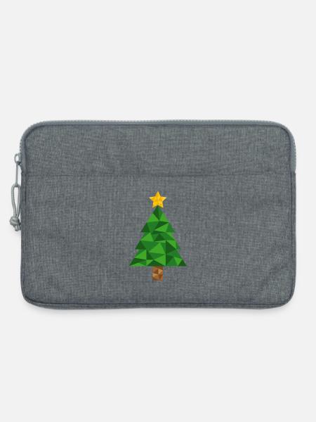 Weihnachtsbaum Polygon Christbaum Weihnachten Xmas - Laptoptasche 13" - Grau meliert