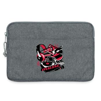 Kassettenrekorder,Kopfhörer und Plattenspieler - Laptoptasche 13" - Grau meliert - Vorne