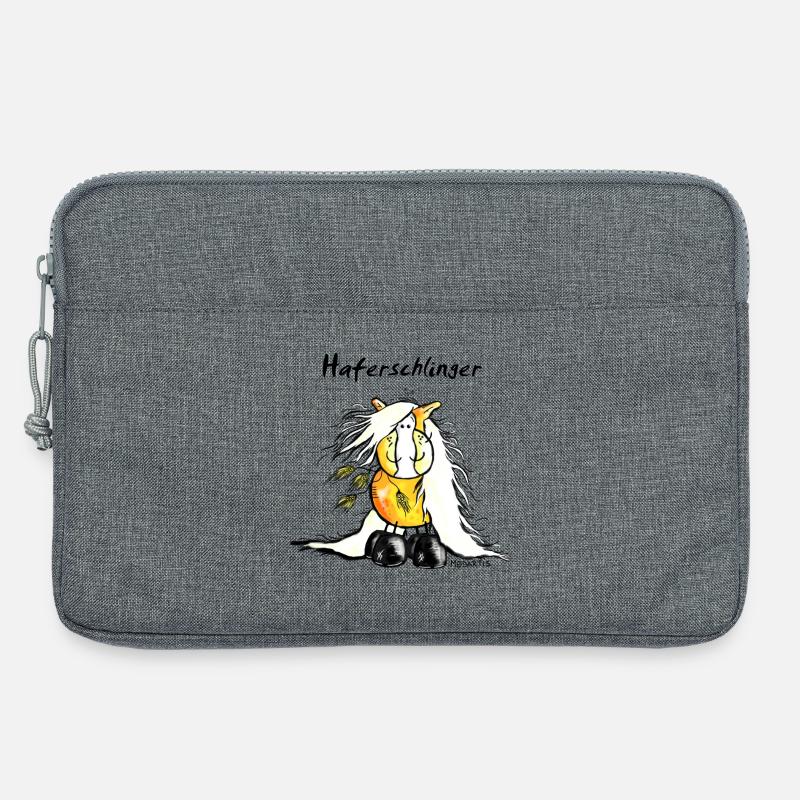 Haferschlinger - Haflinger - Hafi - Pferd - Laptoptasche 13" - Grau meliert