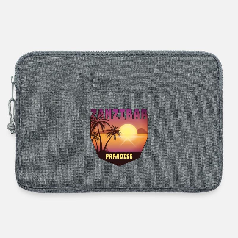 Design mit Palmen und Sonne / Geschenk - Laptoptasche 13" - Grau meliert