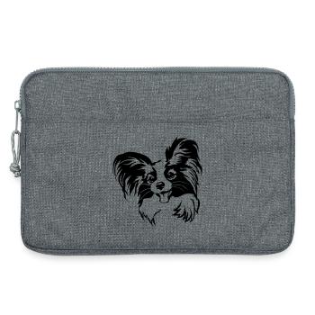 Papillon head - Laptop bag 13" - heather grey - Front