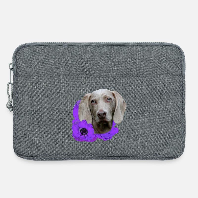 Anemonen mit Weimaraner, jagdhund Liebhaber - Laptoptasche 13" - Grau meliert