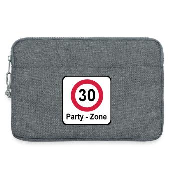 30.Geburtstag , Schild Party Zone (25) - Laptoptasche 13" - Grau meliert - Vorne