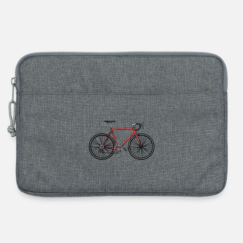 Rennrad mit Sattel - Laptoptasche 13" - Grau meliert