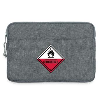 flamme danger inflammable humour ironie pompiers - Sacoche pour ordinateur portable 13 pouces - gris chiné - Devant