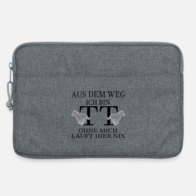 Tuniertrottel ich mach hier alles - Pferd Rappe - Laptoptasche 13" - Grau meliert