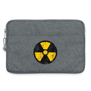 Strahlungs-Grunge-Ikon Nuklearwarnsymbol - Laptoptasche 13" - Grau meliert - Vorne