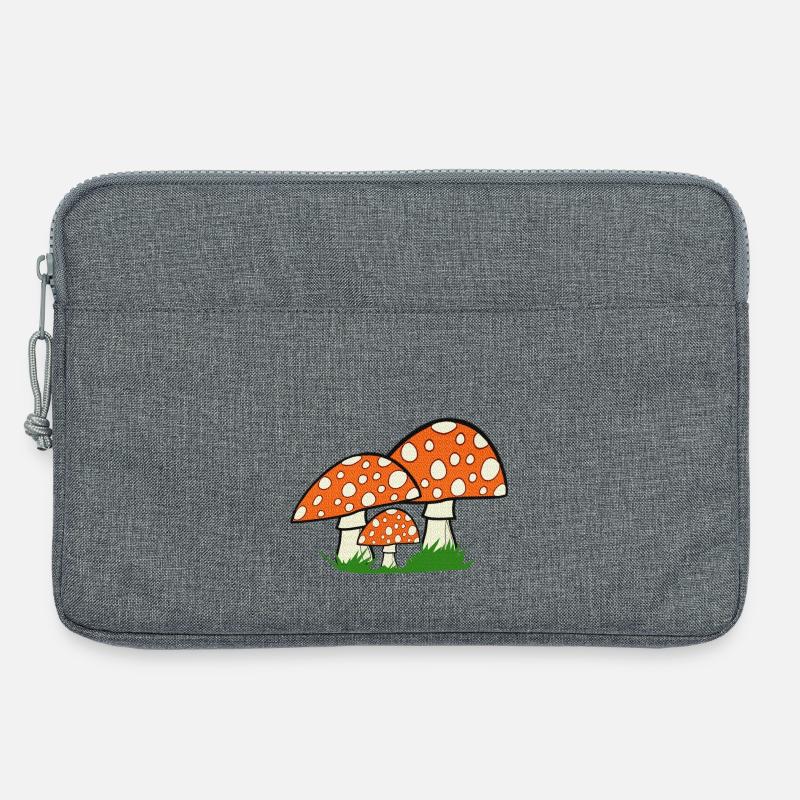 nature graphics, toadstools, great forest motifs - Laptop bag 13" - heather grey