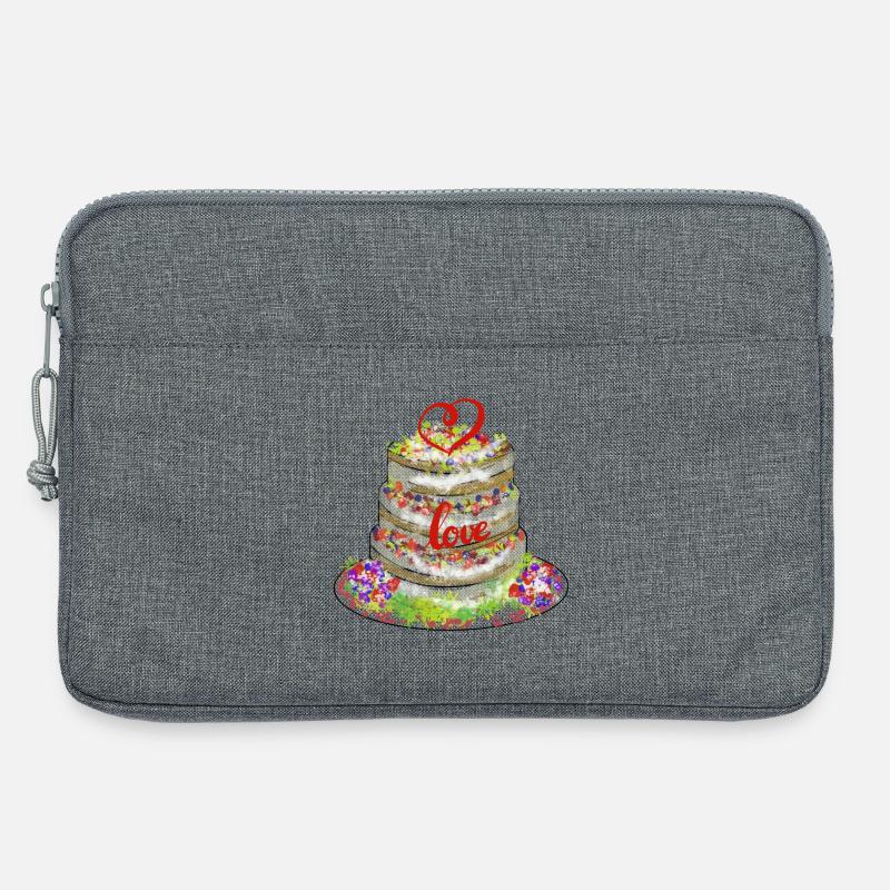 Herzlicher Kuchen mit Liebe Dekor - Laptoptasche 13" - Grau meliert