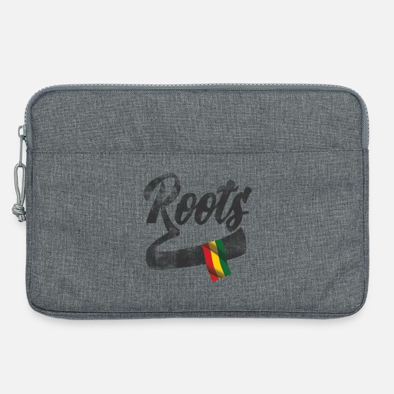Roots Reggae Design mit farbiger Flagge - Laptoptasche 13" - Grau meliert
