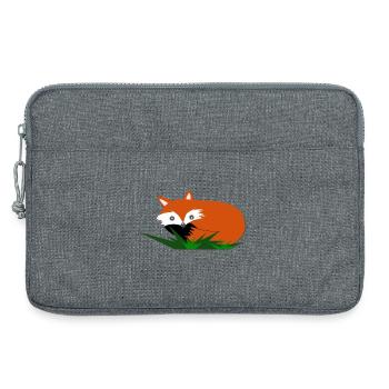 Schlafender Fuchs im Gras Gemütliches Waldtiere De - Laptoptasche 13" - Grau meliert - Vorne