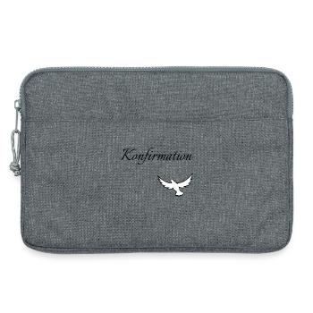 Konfirmation in den Himmel fliegende Taube glauben - Laptoptasche 13" - Grau meliert - Vorne
