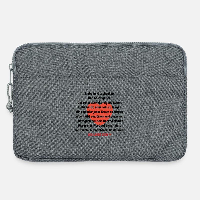 liebe - Laptoptasche 13" - Grau meliert