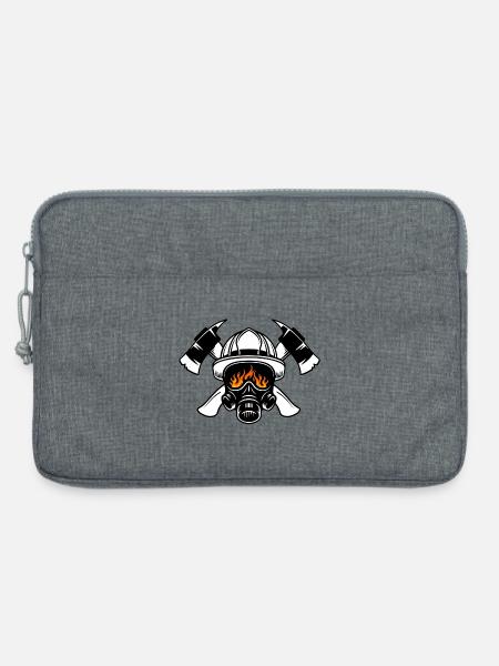 Gekreuzte Feuerwehraxt mit Atemschutz - Laptoptasche 13" - Grau meliert