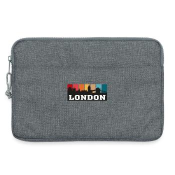 Londres Angleterre Voyage Skyline Souvenir Silhouette - Sacoche pour ordinateur portable 13 pouces - gris chiné - Devant
