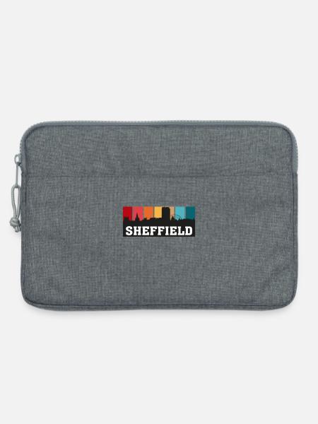 Sheffield England Travel Souvenir Skyline Landmark - Laptop bag 13" - heather grey