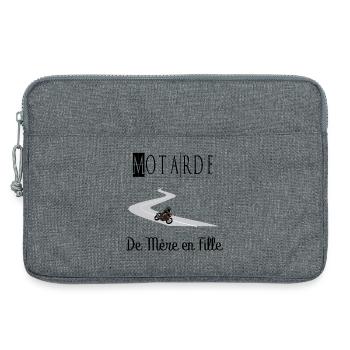 Motarde de Mère en Fille Moto - Sacoche pour ordinateur portable 13 pouces - gris chiné - Devant