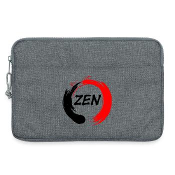 Zen written in enso zen circle red and black - Laptop bag 13" - heather grey - Front