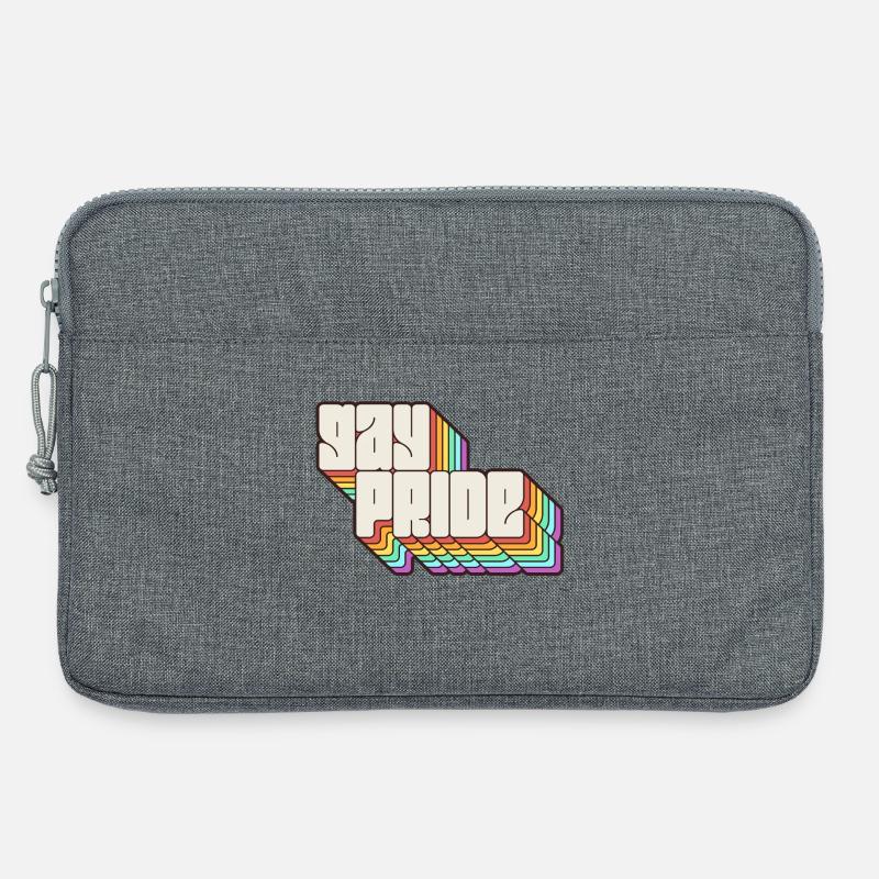 Gay Pride Regenbogen Schatten Statement - Laptoptasche 13" - Grau meliert