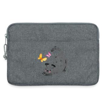 Katzenspiel mit Schmetterlingen - Laptoptasche 13" - Grau meliert - Vorne