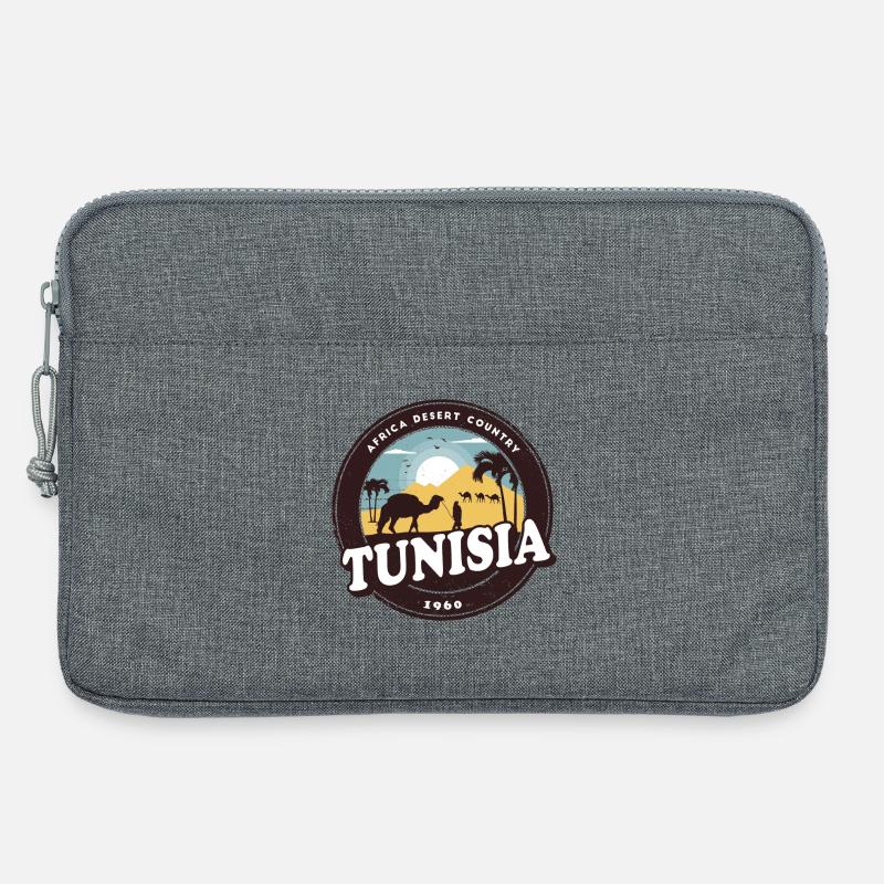 Tunesien Wüsten Design mit Kamelen / Geschenkidee - Laptoptasche 13" - Grau meliert