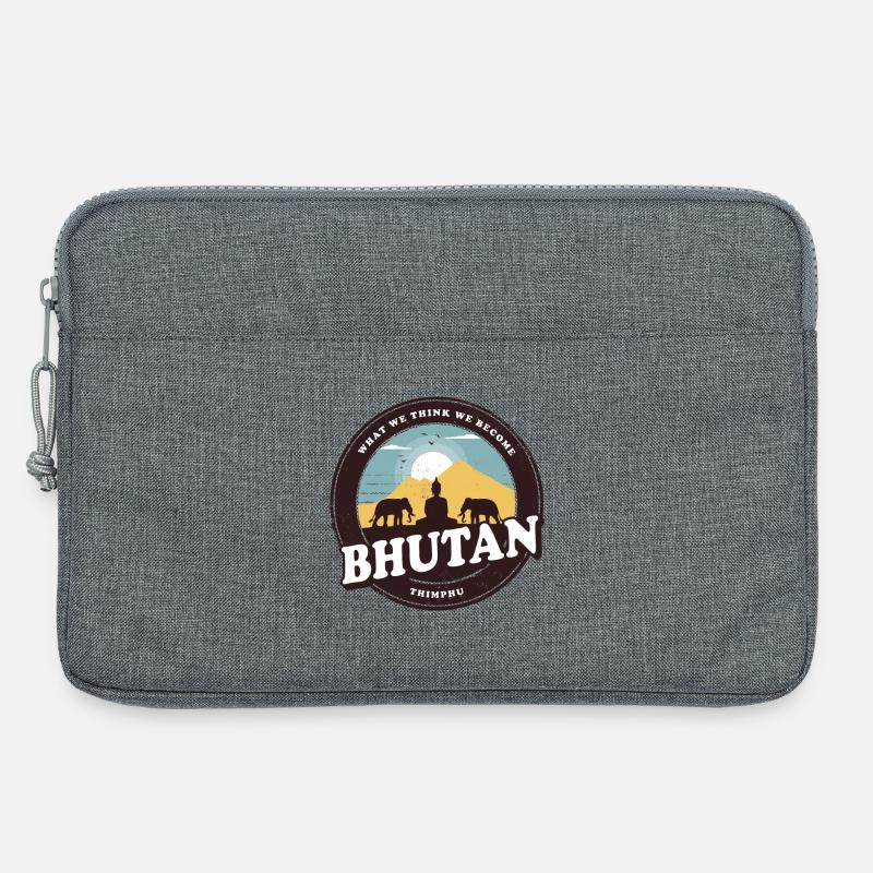 Bhutan Buddha Design mit Elefanten / Geschenkidee - Laptoptasche 13" - Grau meliert