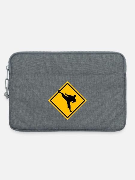 Karate Warnschild Yokogeri - Laptoptasche 13" - Grau meliert