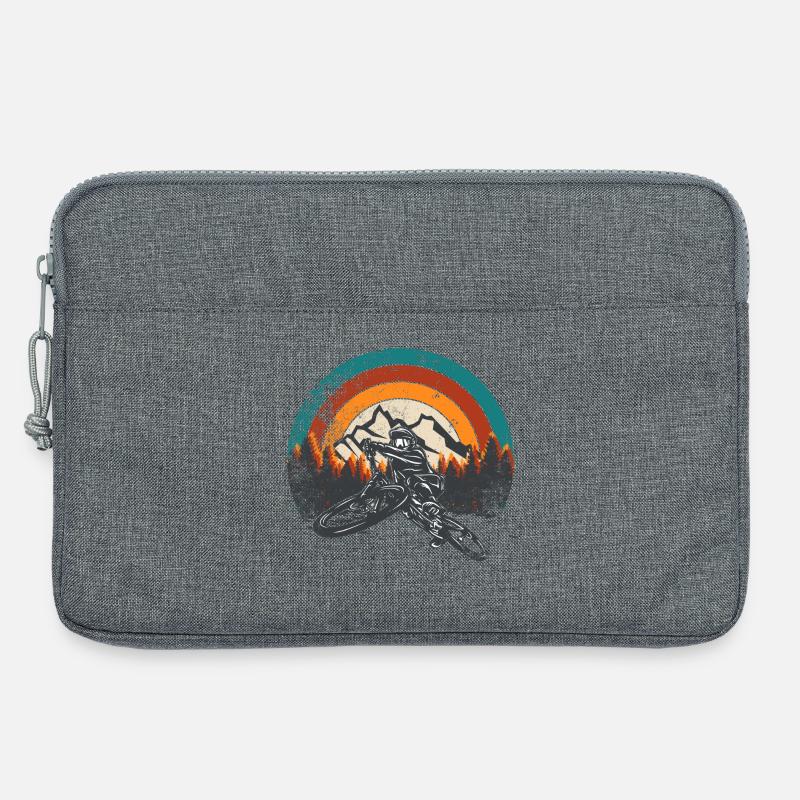 Retro Mountain MTB Sunset - Laptoptasche 13" - Grau meliert