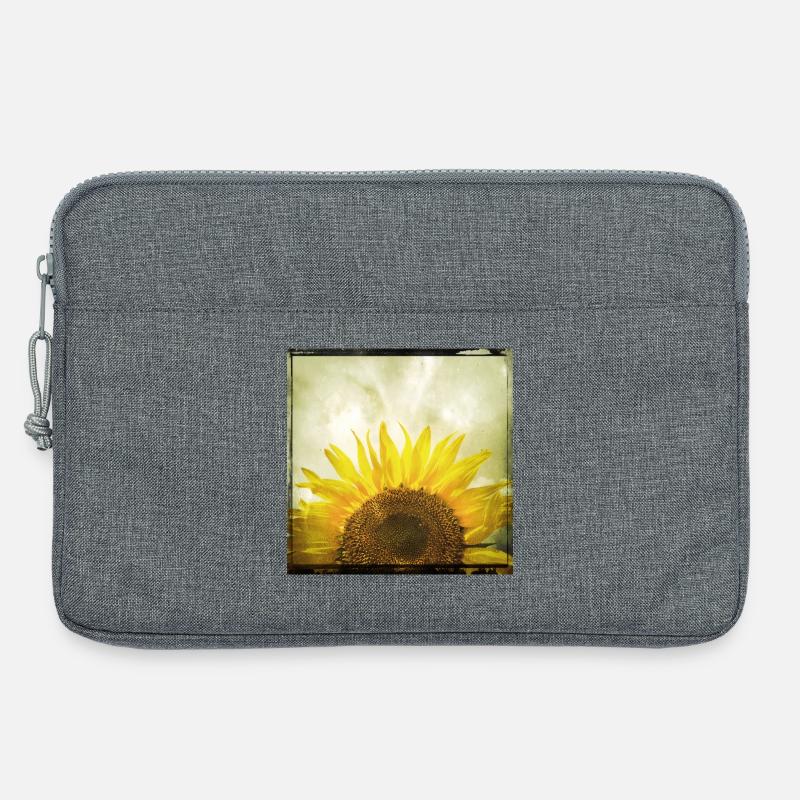 Halbe Sonnenblume - Laptoptasche 13" - Grau meliert