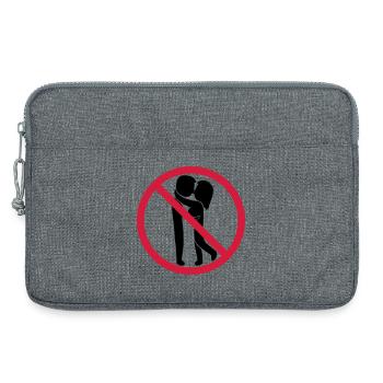 Signe interdit de baiser - Sacoche pour ordinateur portable 13 pouces - gris chiné - Devant