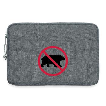 Bär Verboten Schild - Laptoptasche 13" - Grau meliert - Vorne
