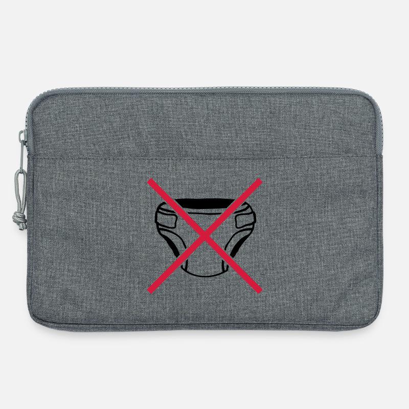 Schild Keine Windel - Laptoptasche 13" - Grau meliert