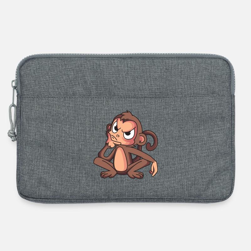 Schlaues Äffchen - Laptoptasche 13" - Grau meliert